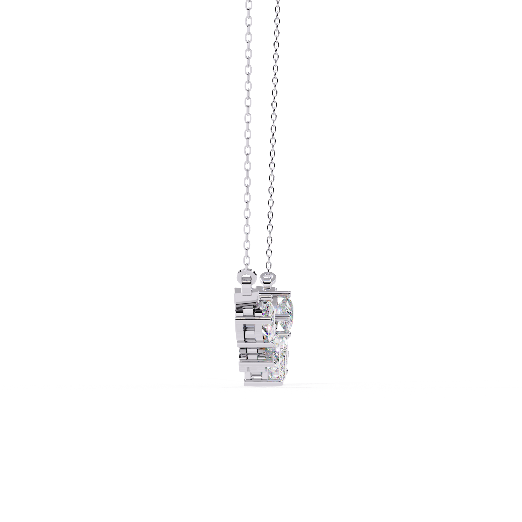 Solitairekart 2.81ct Mixed Cut Natural Diamond Necklace-H Color, VS1 Clarity